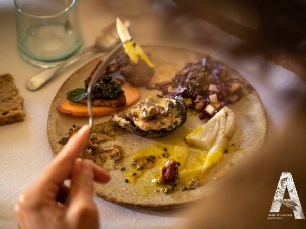 Dîner au café Dimanche à Mirmande